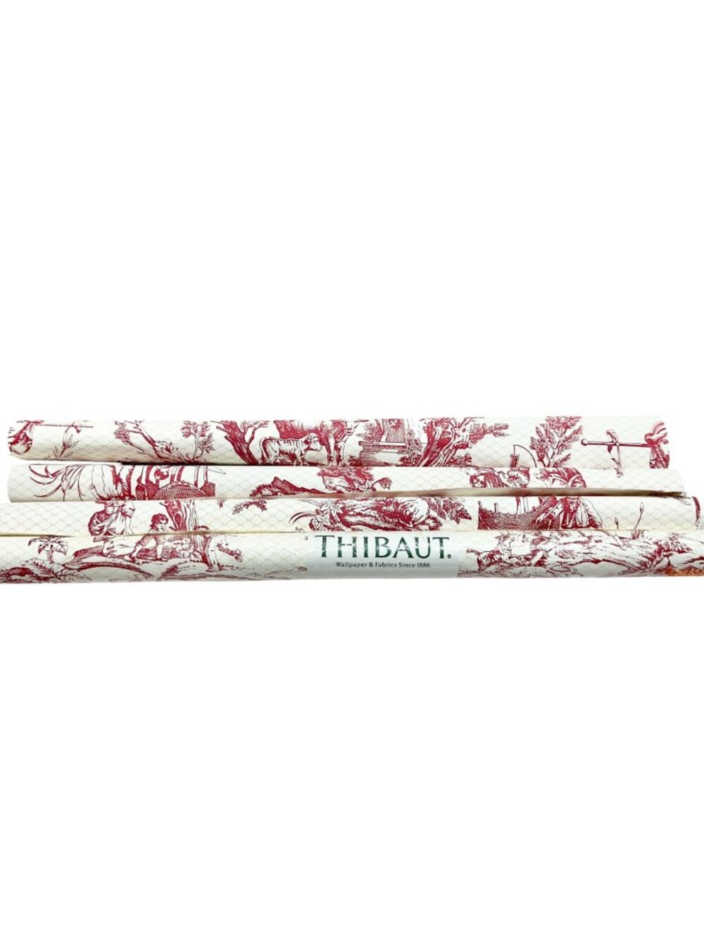Thibaut Red White Toile Wallpaper Rolls 60.75 SF plus Strippable Stain Resistant
